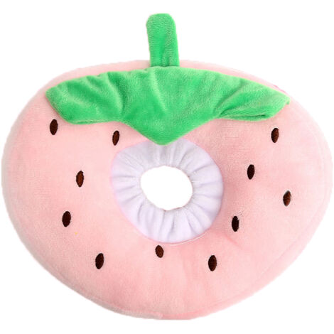 Collier de convalescence pour chat, mignon et réglable, cônes souples après chirurgie pour chatons (fraise)