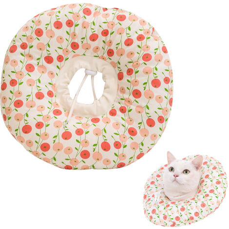 Collier de convalescence pour chat, réglable, doux et mignon, avec cônes pour chat après une opération chirurgicale.