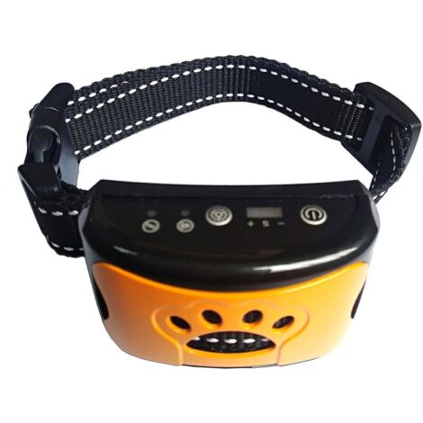 Collier de dressage anti-aboiements 3 en 1 pour chien - Sûr, respectueux du bien-être animal et efficace (Orange)