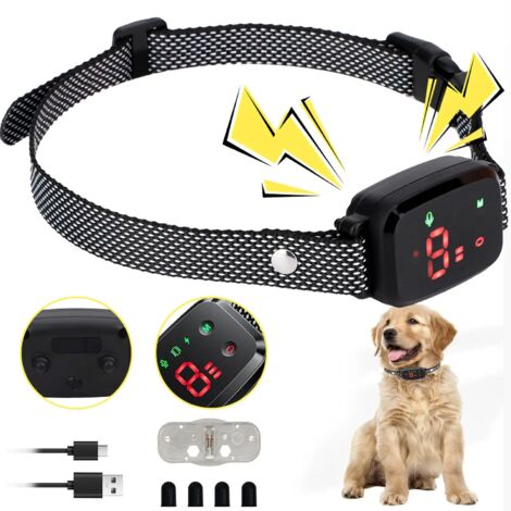Collier de dressage électrique pour chien, collier anti-aboiement, dresseur canin, 3 modes