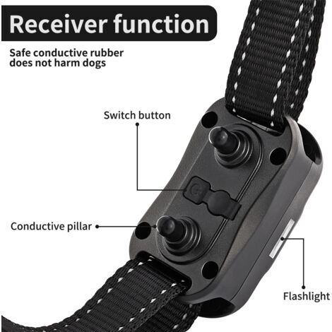 Collier de dressage électronique intelligent pour chiens. Dressage sûr, sans danger pour votre chien. Étanche IP67. Permet de dresser deux chiens simultanément.