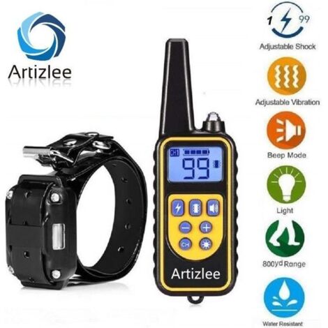 Collier de Dressage - Generic - Rechargeable - Étanche - 4 Modes d'Entraînement - Jaune