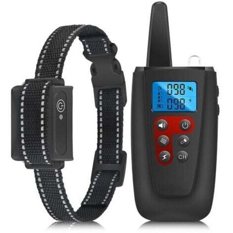 Collier De Dressage Pour Chien - 2 En 1 - 1000 Metre - Collier Anti Aboiement Avec Telecommande Recepteur - Ip67 Etanche - Rechargeable