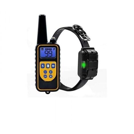 Collier de dressage pour chien – Anti-aboiement 800 m – Télécommande rechargeable – IPX7 étanche – Réglages 0 à 99 niveaux – Collier en TPU ajustable 16-62 cm