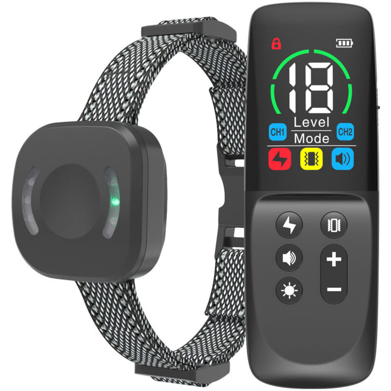 Odipie - Collier de dressage pour chien avec télécommande, 4 modes de dressage, verrouillage de sécurité, collier électronique rechargeable, collier