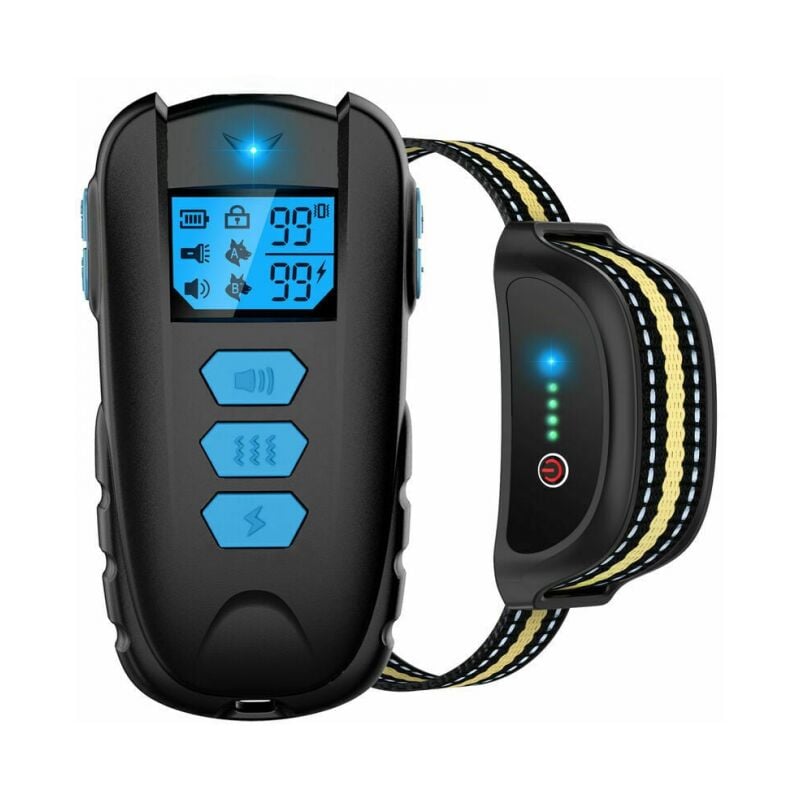 Cyslmuk - Collier De Dressage Pour Chien Avec Telecommande De 1650 Pieds, Collier De Chien Etanche Ipx7 Avec Bip, Vibration, Choc, Reglable De 0 a 99