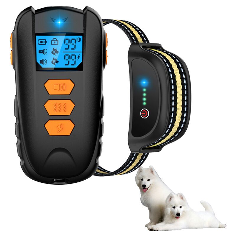 Cyslmuk - Collier de dressage pour chien avec télécommande de 1650 pieds, collier pour chien étanche IPX7 avec bip, vibration, choc, niveau de