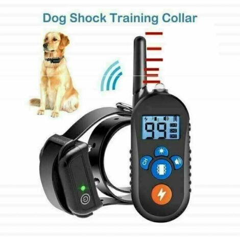 Collier de Dressage pour Chien, Collier Anti aboiement, Rechargeable avec 3 Modes Vibration/Choc/Beep Sonore, Récepteur imperméable et Télécommande de 800 mètres (noir)