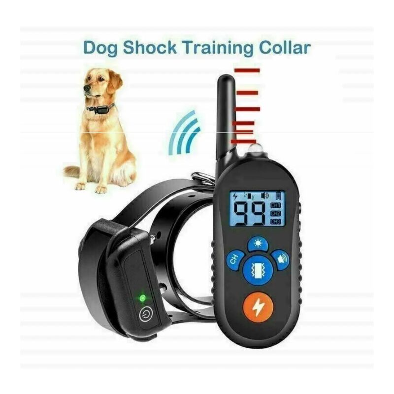 Collier de Dressage pour Chien, Collier Anti aboiement, Rechargeable avec 3 Modes Vibration/Choc/Beep Sonore, Récepteur imperméable et Télécommande