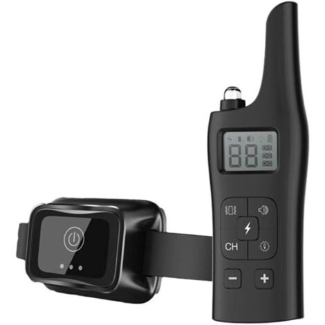 Collier De Dressage pour Chien. Collier Anti aboiement Rechargeable avec 4 Modes Vibration/ch-oc/Lumière/Beep Sonore. Récepteur imperméable et Télécommande de 800 mètres
