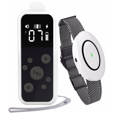 Collier de Dressage pour Chien, Collier Électrique Rechargeable avec Contrôle Manuel Portée 350 Mètres et 7 Niveaux de Mode Sonore/Vibration/Choc Réglables, IPX6 Étanche