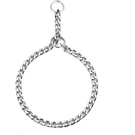 Collier de Dressage pour Chien Collier Étrangleur Réglable en Acier Solide Chaîne Serpent en Métal pour Animaux Domestiques (L-4.0mmx60cm)-LIAIKI