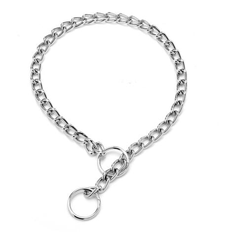 FEI YU Collier de Dressage pour Chien Collier Étrangleur Réglable en Acier Solide Chaîne Serpent en Métal pour Animaux Domestiques（50cm3.0mm）