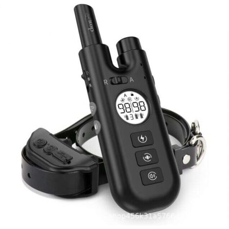 Collier de dressage pour chien - Dressage - Extérieur/intérieur - Noir, électrique étanche, écran LCD, télécommande, vibration - Propriétaires de chiens