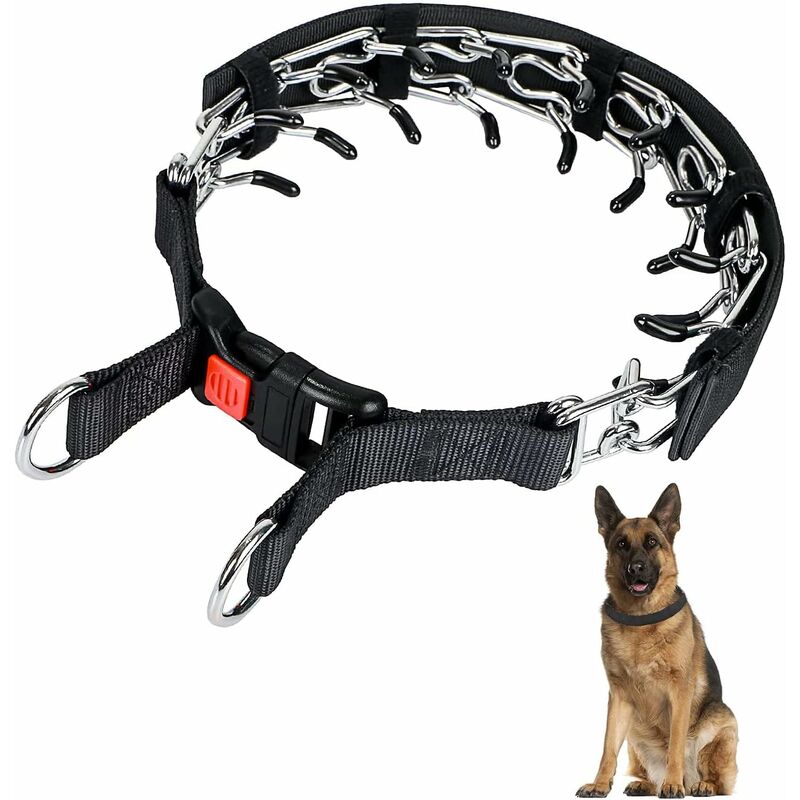 Serbia - Collier de dressage pour chien à griffes, collier étrangleur pour chien avec boucle à pression, collier de chien sans traction pour chiens