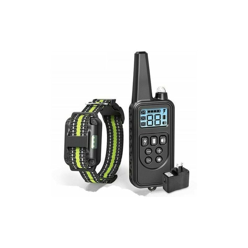 Monly - Collier de dressage électrique pour chiens Portée de la télécommande de 800 m avec écran lcd, télécommande pour animaux de compagnie, collier