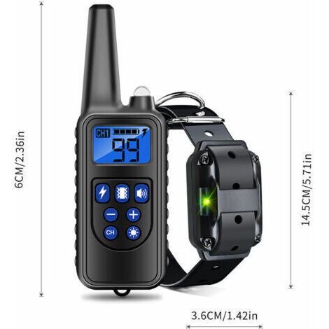 Collier de dressage pour chien rechargeable et étanche, portée efficace de 800 mètres, avec fonctions de choc électrique et d'alarme sonore, noir.