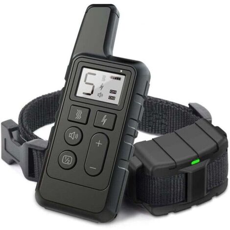 Collier de dressage pour chien télécommandé, étanche IP67, rechargeable, anti-aboiements, télécommande jusqu'à 790 m, pour presque tous les chiens, noir