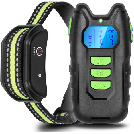 Collier de Dressage pour Chiens Rechargeable avec 1 Récepteurs, 100% Résistant à L'Eau avec Verrouillage de Sécurité Modes Son, Vibration et Choc Statique, Portée Jusqu'à 400 m