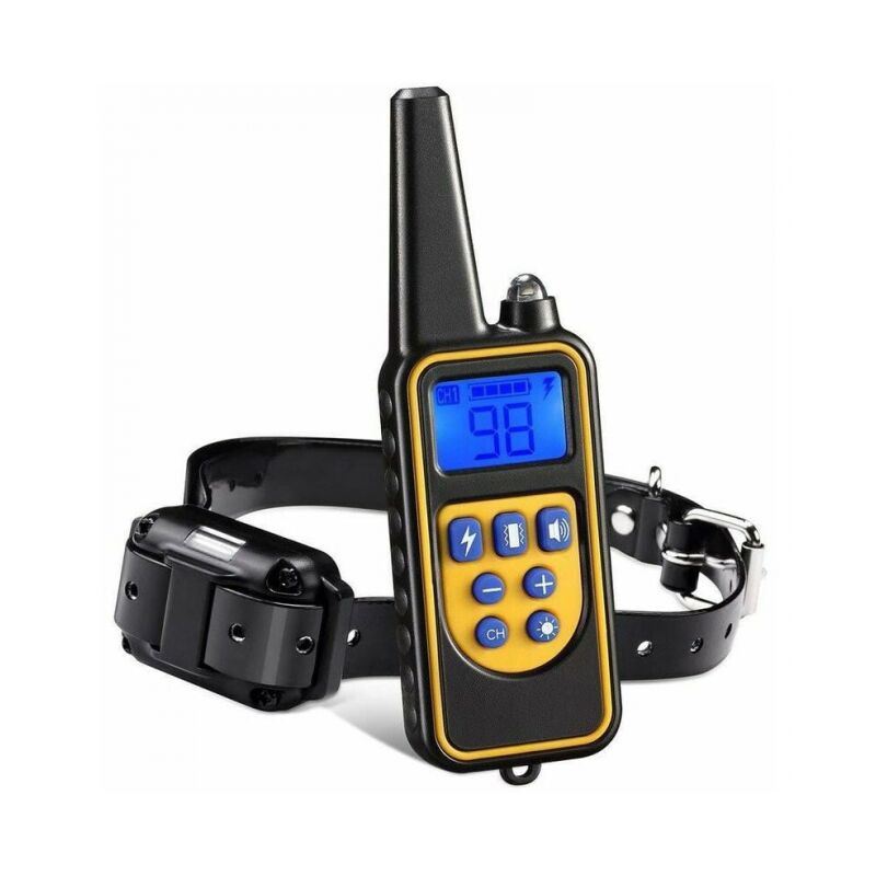 Serbia - Collier de Dressage pour Chiens Rechargeable et IP67 Étanche avec Distance de 800m avec 99 Niveaux de Mode Vibration, Choc Electrique,