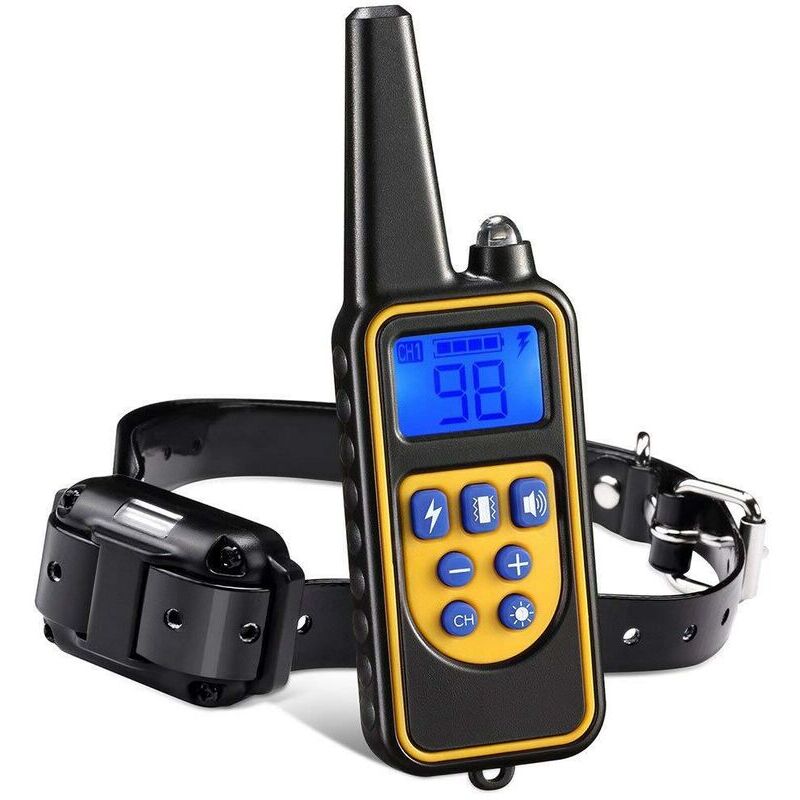 Largeight - Collier de Dressage pour Chiens Rechargeable et IP67 Étanche avec Distance de 800m avec 99 Niveaux de Mode Vibration, Choc Electrique,