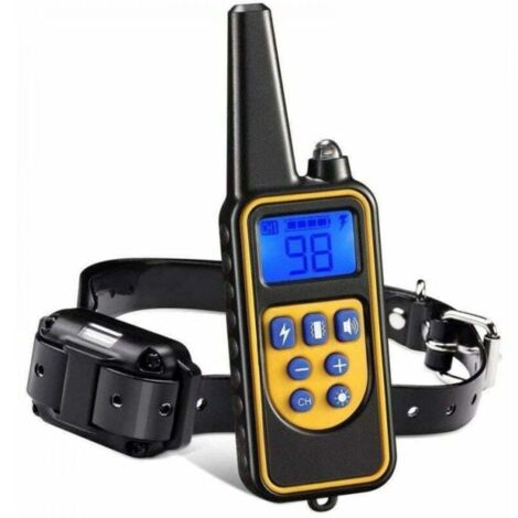 Collier de Dressage pour Chiens Rechargeable et IP67 Étanche avec Distance de 800m avec 99 Niveaux de Mode Vibration, Choc Electrique, Sonore.