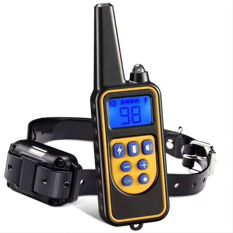 Collier de Dressage pour Chiens Rechargeable, Portée de 800m, avec Mode Vibration, Son, Choc Statique et Lumière, IPX67 Résistant à L’Eau, Adapté Aux
