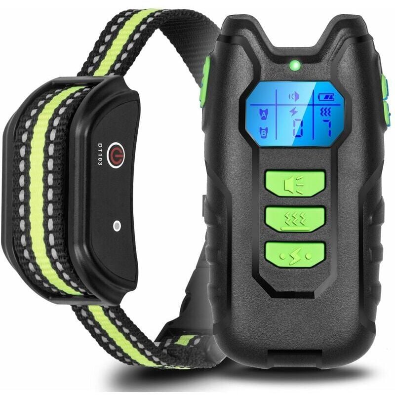 Linghhang - Collier de Dressage pour Chiens Rechargeable Télécommande avec Portée de 300m IP67 Étanche Collier Électrique avec Vibration, Choc
