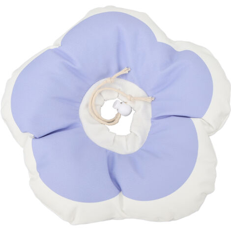 Collier de honte pour chat en forme de fleur, anneau cervical ajustable et doux pour la récupération de blessures, violet M