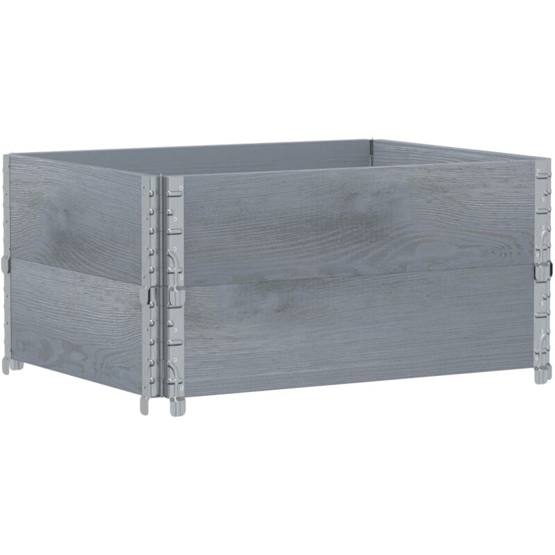 Vidaxl - Colliers de palette 2 pcs gris 80x60 cm bois de pin solide