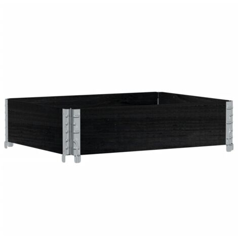 Collier de palette noir 80x60 cm bois de pin solide CFW170809
