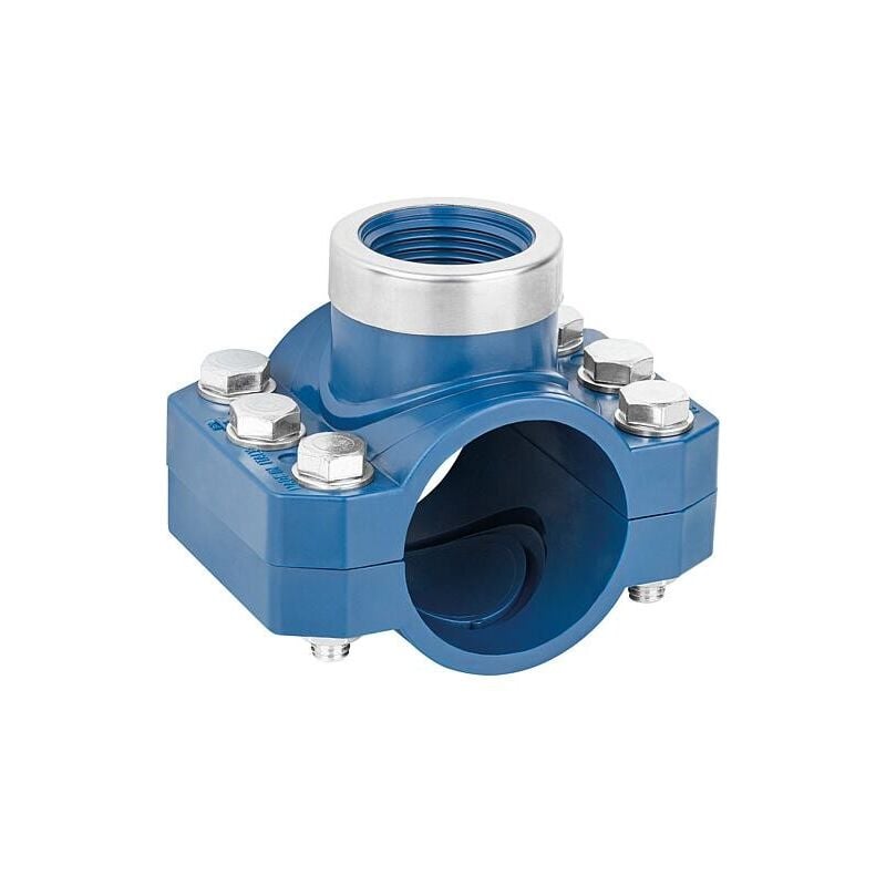 Collier de percement PE Ø75mm x DN25(1") femelle, pour tuyaux de pression en PE