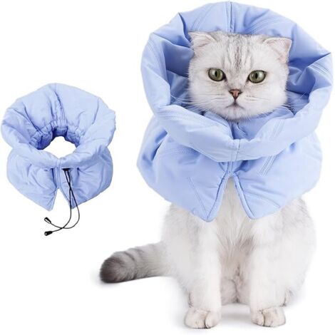 Collier de Protection pour Chat Ajustable et Respirant - Alternative au Collier Élisabéthain - Léger et Confortable pour Empêcher de Lécher Les Plaies Après Une Opération