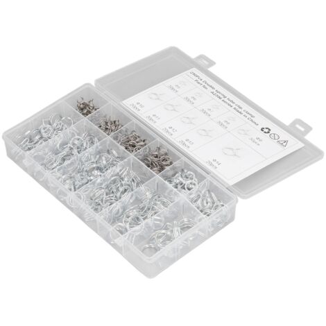 Collier de Raccord Double Fil Bleu Blanc Anticorrosion 200PCS pour Tuyau d'Arrosage, avec Boîte de Rangement