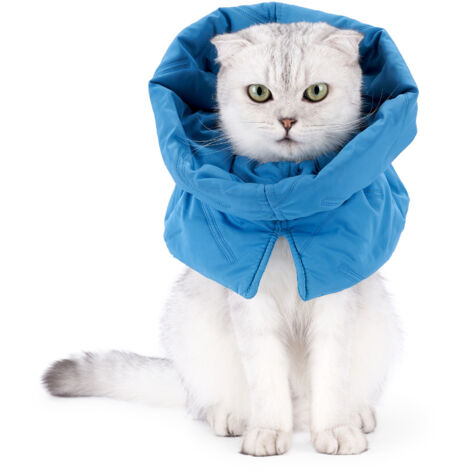Collier de Récupération Chat, Collerette Chat Anti Lechage, Doux Ajustable, Collier Élisabéthain, Protection Post-opératoire, pour Chaton Empêche de Lécher Les Plaies (Bleu foncé)