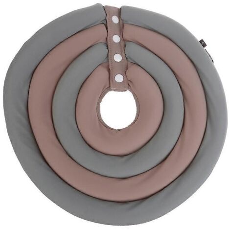 Collier de récupération léger ajustable pour chats et chiens petites/moyennes/grandes tailles - beige et vert (S)