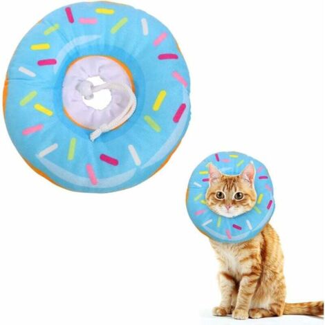 Collier de récupération pour chat (M, donut bleu)-Fei Yu