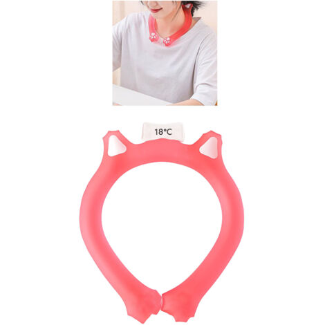 Collier de refroidissement pour le cou - Tube de gel portable pour sports d'été - Relief thermique neutre rouge TPU PCM - Modèle flexible pour hommes et femmes