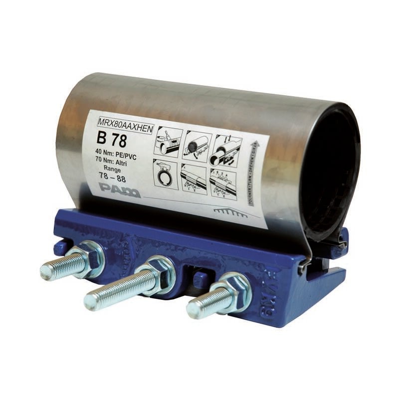 Collier de réparation d'eau à trois boulons 200mm 108/118