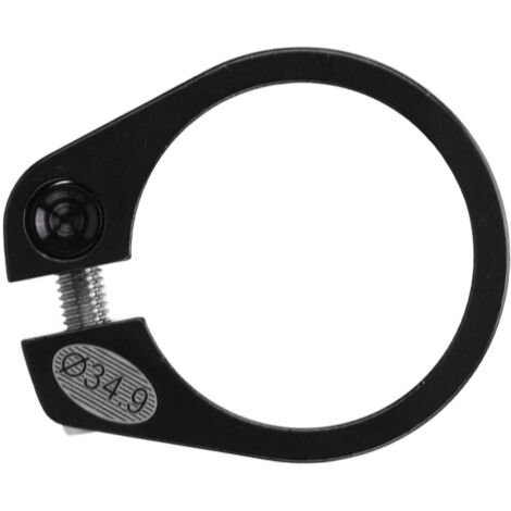 Collier de selle vélo noir 34.9mm, léger et anti-corrosion, avec mécanisme de dégagement rapide en alliage d'aluminium.