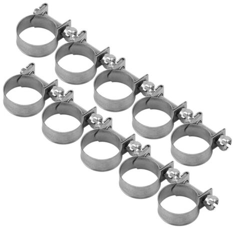 Collier de serrage, 10PCS collier de serrage de tuyau de carburant en acier inoxydable(16-18mm)