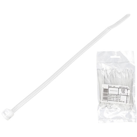 Collier de serrage/12 cm/2,5 mm/100 pièces/blanc