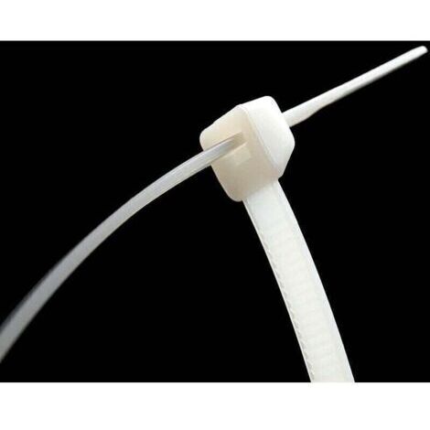 Collier de Serrage 200 mm x 2.6mm, Attache Câble, Serre Câbles Rilsan Nylon, Colliers Serre-Cable 200mm, Blanc, Lot de 200 Pièces