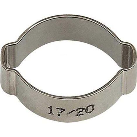 Collier de serrage à 2 oreilles VA 1.4301 (W4) Ø de serrage 17-20 mm, 50 pièces / sachet