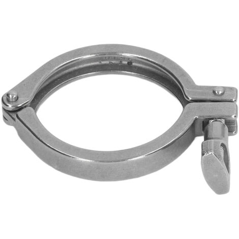 Collier de serrage à ailettes en inox 304 pour tuyaux, modèle à broche unique, diamètre 63 mm, fixation durable et étanche.