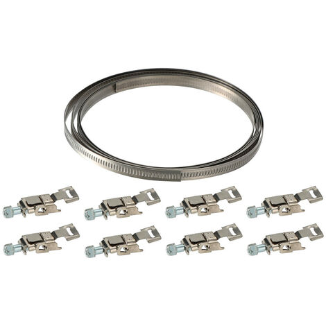 Collier de serrage à bande 9mm Longueur 3 mètres 8 têtes