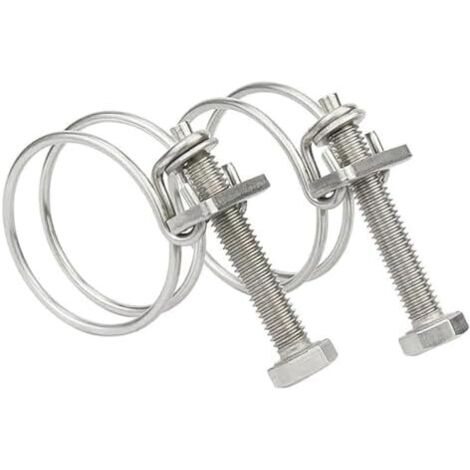 Collier De Serrage À Double Fil En Acier Inoxydable 304, 12 160mm, Clip Réglable For Tuyau Plomberie, 1/2 Pièces(30-34x3mm 2pcs) - 30-34x3mm 2pcs