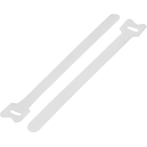 Collier de serrage auto-agrippant TRU COMPONENTS TC-MGT-125WE203 1593234 pour grouper partie velours et partie agrippante (L x l) 125 mm x 12 mm blanc S025211
