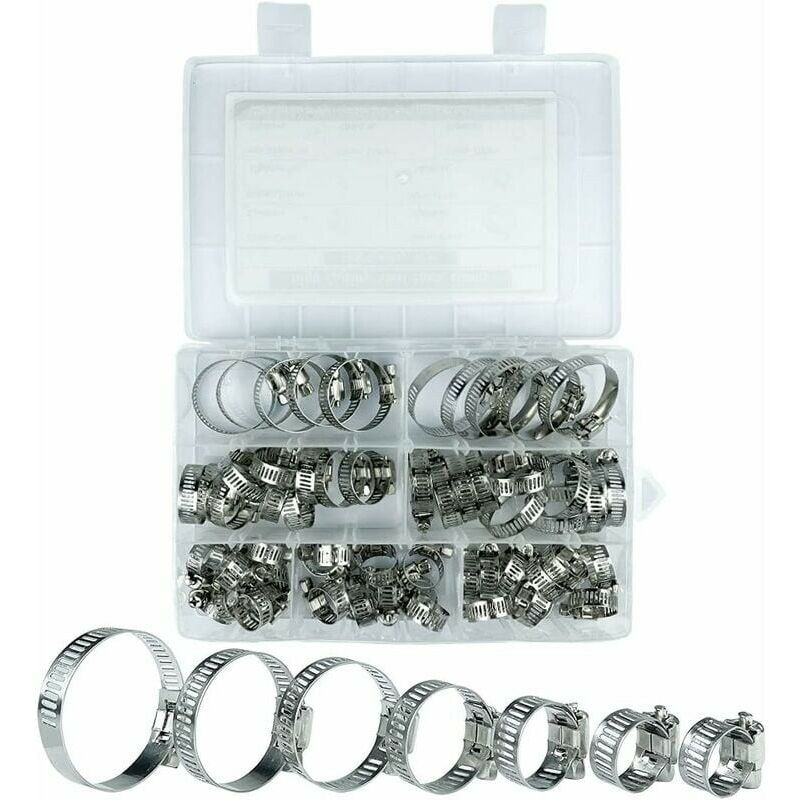 Collier De Serrage, Collier De Serrage Inox, 60 Pièces Collier Serrage Inox, 8-38mm 7 Tailles Différentes, Pour Piscines, Lave Linge, Lave Vaisselle,