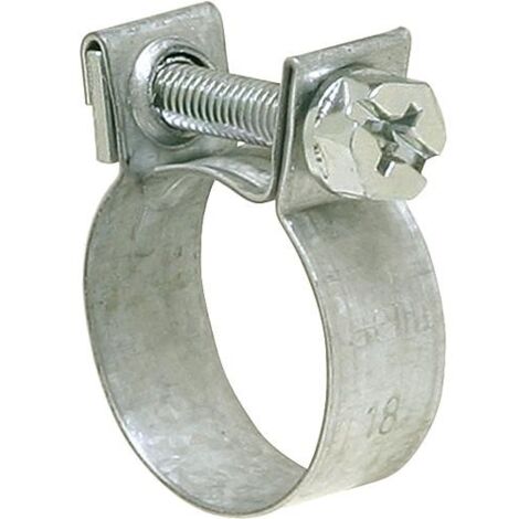 Collier de serrage DIN 3017 Largeur bande 9 mm/Acier zingue ø 18mm - SM/Mini 9 18 C W1